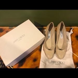 Jimmy Choo Vega Patent Nude 39